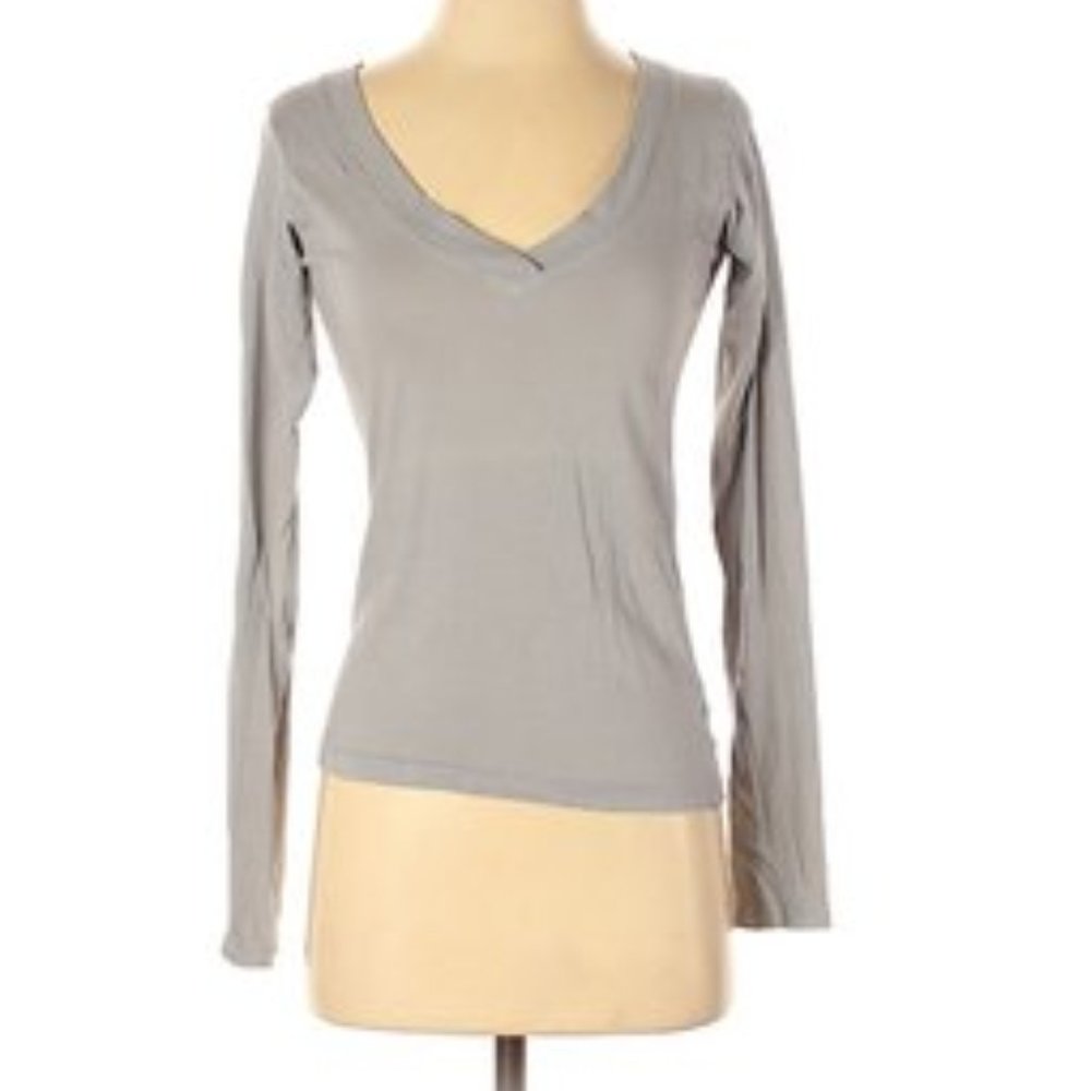 nation ltd gray distressed long sleeve active tee